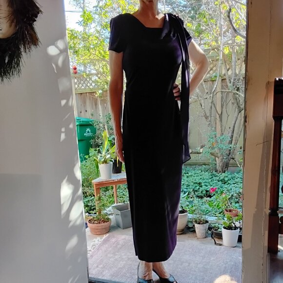 Purple velvet maxi dress size 10 - Picture 2 of 4